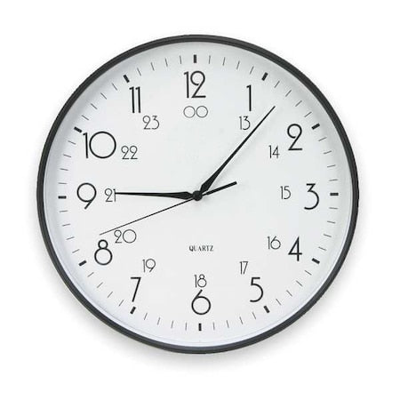 12" Analog Quartz Wall Clock, Black