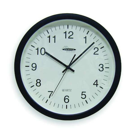13-3/4" Analog Quartz Wall Clock, Black