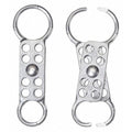 Lockout Hasp, Silver, Aluminum, 8 Max. No. of Padlocks, 3/8 in Max. Shackle Dia.