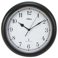 12-1/8" Analog Quartz Atomic Wall Clock, Black
