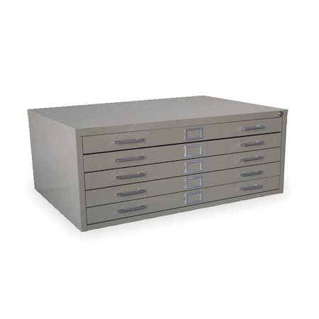 Cabinet, Flat File, 5 Drawer, Putty