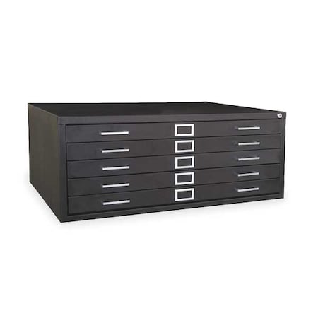 Cabinet, Flat File, 5 Drawer, Black