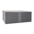 Cabinet, Flat File, 5 Drawer, Gray