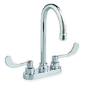 Manual Gooseneck Kitchen/Bathroom Faucet, 4" Mount, Chrome 3 Hole