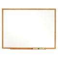 Dry Erase Board, Melamine, 36 in, 48 in, Fiberboard Frame, White, Gloss