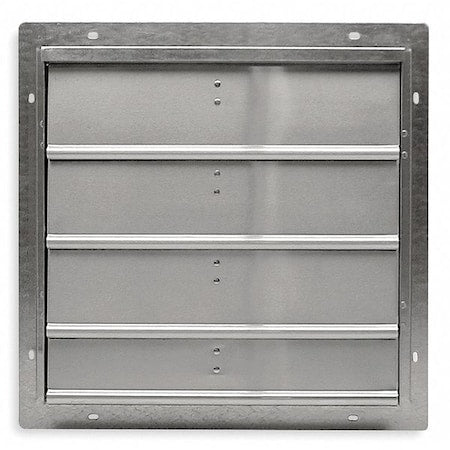 Wall Backdraft Damper, Vertical Mount, 18 in Dia Fan, 21 in H x 21 in W x 6-1/4 in D, 2000 fpm