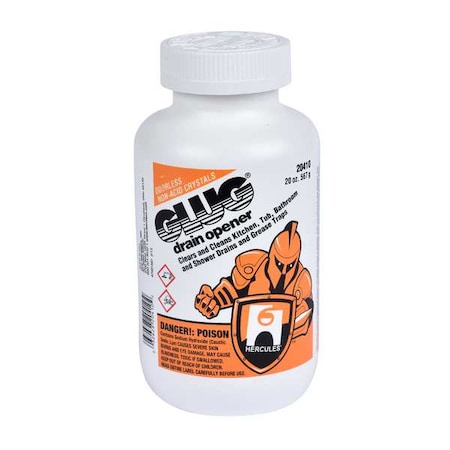 20 oz Bottle Glug Crystal Drain Opener, Ready to Use, Crystalline Solid, Unscented