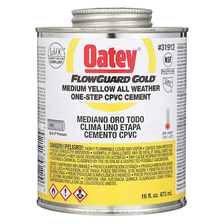 FlowGuard Gold CPVC Cement, 16 oz, Low VOC