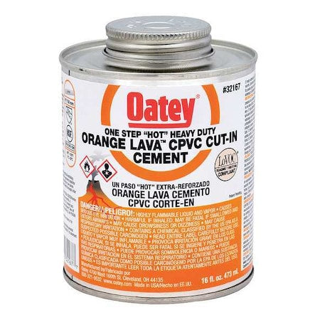 Orange Lava CPVC Cement, 16 oz, Low VOC