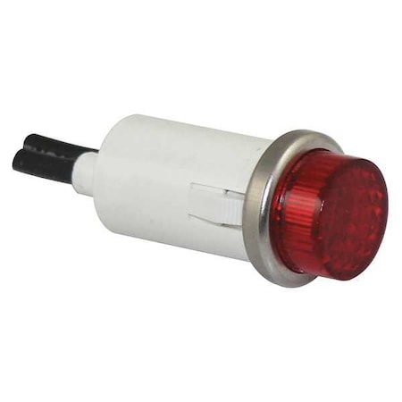 Indicator Light, Panel Mount, Raised Head. Red, 12MM