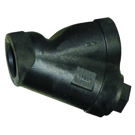 Y Strainer, 1-1/2" Pipe, FNPT x FNPT, Cast Iron, Stainless Steel, PTFE