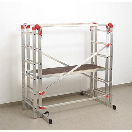 Portable Scaffold, Aluminum, 396 lb Load Capacity, 7 ft 6 in Platform Height