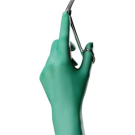 Disposable Gloves, 7.00 to 7.99 mil Palm, Neoprene, Powder-Free, M (8), 1 PR, Green
