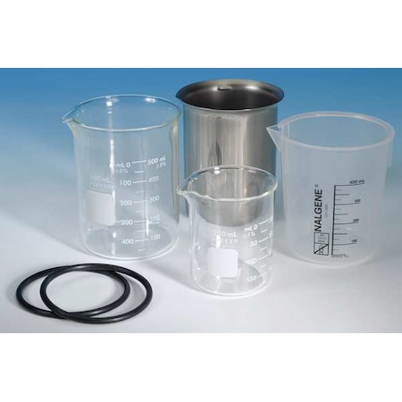 Beaker, Stainless Steel, Low Form, 600 mL / 20.29 fl oz Capacity, Not Rated Not Applicable