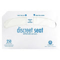 Toilet Seat Covers, Discreet Seat, 1/2 Fold, 16 3/4 in x 14 1/2 in, 250 Sheets/Pack, White, 20PK