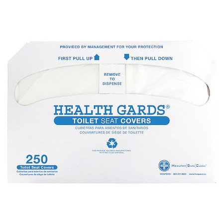 Toilet Seat Cover, Health Gards, Half Folded, HG-2500, 2500 PK