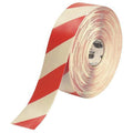 Industrial Safety Floor Marking Tape Vinyl White/Red Chevrons, 3" W x 100 ft. L, 60 mil Thick