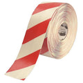Industrial Safety Floor Marking Tape Vinyl White/Red Chevrons, 4" W x 100 ft. L, 60 mil Thick