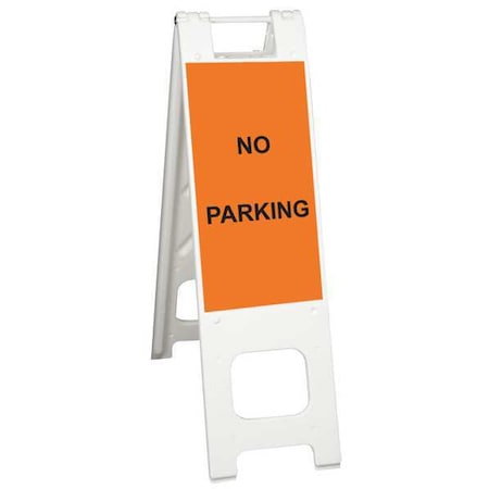 Barricade Sign, Plastic, Engineer, 45 in Height, 3 in Length, 11 lb, White