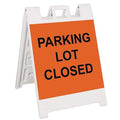 Barricade Sign, Plastic, Engineer, 36 in Height, 3 in Length, 17 lb, White
