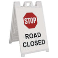 Barricade Sign, Plastic, Engineer, 45 in Height, 3 in Length, 18 lb, White