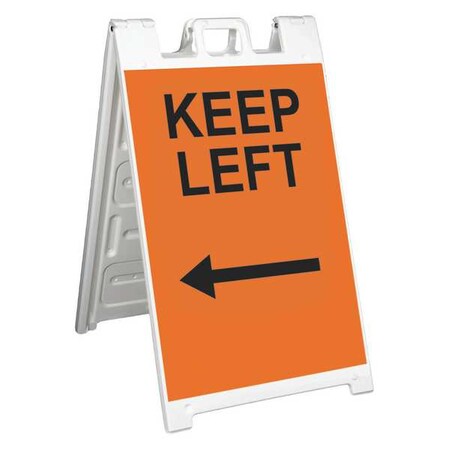 Barricade Sign, Plastic, Engineer, 45 in Height, 3 in Length, 18 lb, White
