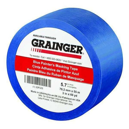 Painter's Tape, Blue, 3 in W, 60 yd L, 5.7 mil Thick, CP 27