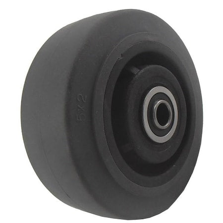 Caster Wheel, Gray, 75 Shore A, 1/2 in Bore
