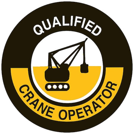 Hard Hat Label, Vinyl, Circle, White