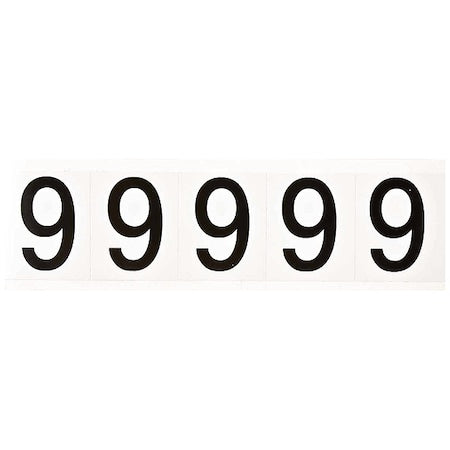 Number Label, 1-15in.H Character, Vinyl, PK5