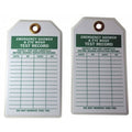 Tag, Emergency Shower & Eye Wash Test, Polyester, 7 in H x 4 in W, White, Rectangle, 10 PK