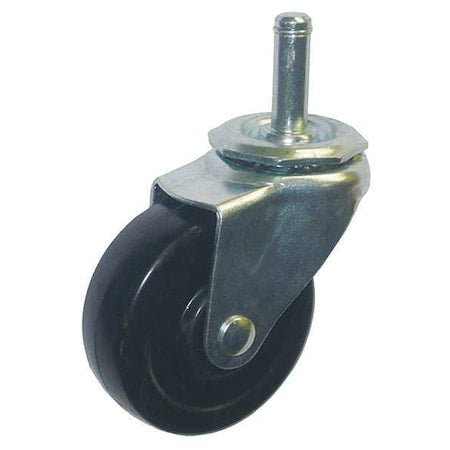 Swivel Stem Caster, Rubber, 3 in., 100 lb.