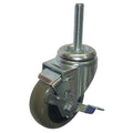 Swivel Stem Caster, Poly, 3-1/2 in., 250 lb, Gry