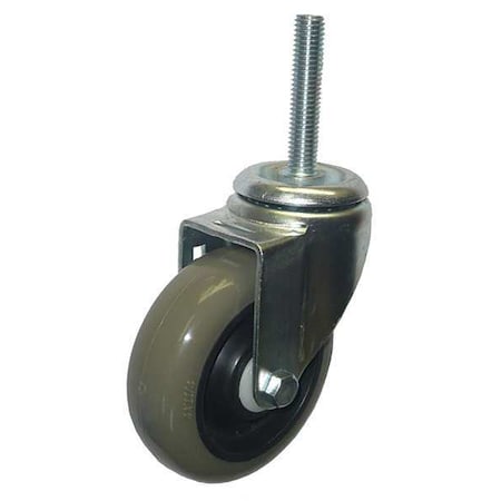 Swivel Stem Caster, Poly, 4 in., 275 lb., Gry
