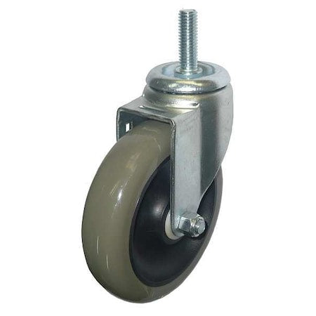 Swivel Stem Caster, Poly, 5 in., 350 lb., Gray
