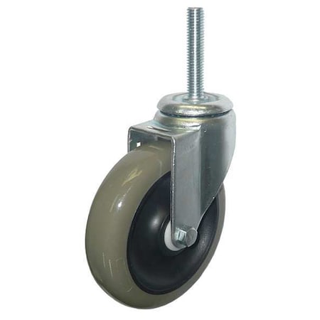 Swivel Stem Caster, Poly, 5 in., 300 lb., Gray