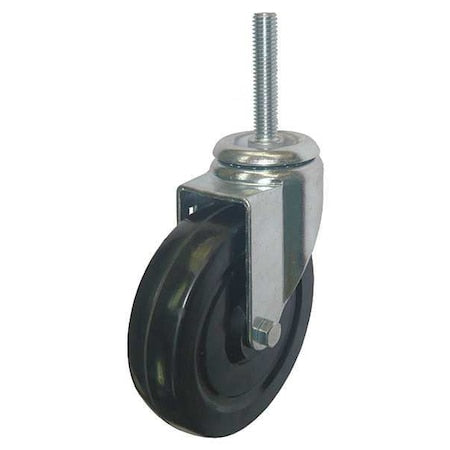 Swivel Stem Castr, Rubbr, 5 in, 200 lb, Blk