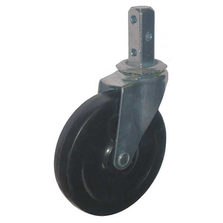 Swivel Stem Caster, Rubber, 5 in., 125 lb.