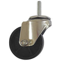 Swivel Stem Caster, Polyolfin, 3 in, 125 lb, Blk