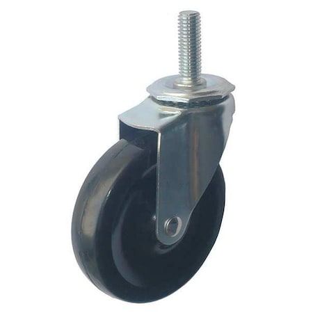 Swivel Stem Castr, Rubbr, 3 in., 100 lb, Blk