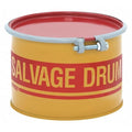 Open Head Salvage Drum, Steel, 5 gal, Unlined, Yellow