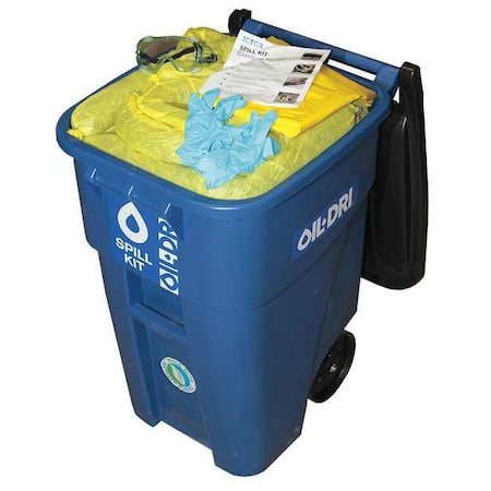Portable Spill Kit, 60 gal Volume Absorbed per Kit, 50 gal Capacity, Kaddie, Blue
