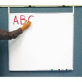 Dry Erase Board, Melamine, 36 in, 42 in, Wood Frame, White, Gloss