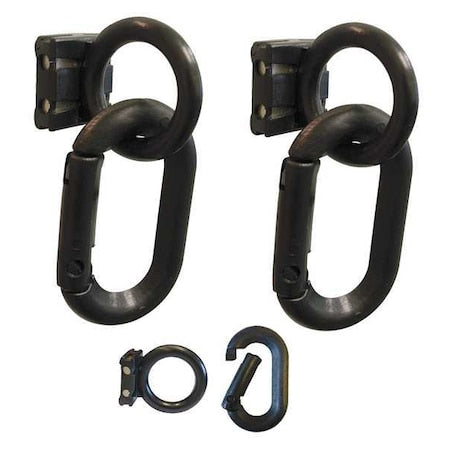 Magnet Ring/Carabiner Kit, Black, Not Applicable Length, Matte