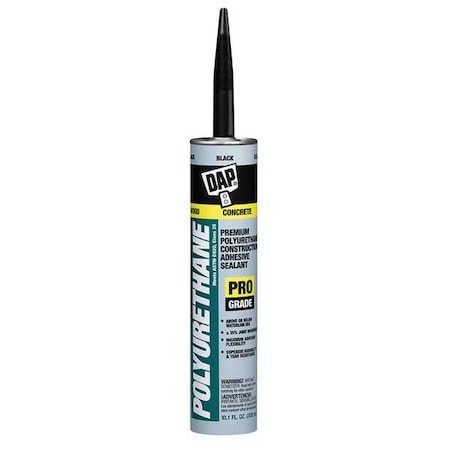 Polyurethane Sealant, 10 oz, Cartridge, Black, Polyurethane Base, Polyurethane