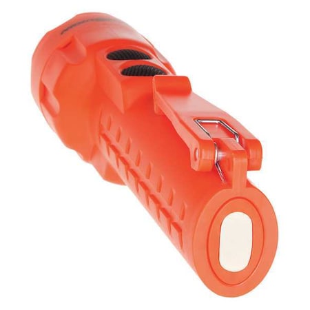 Red LED Industrial Handheld Flashlight, Alkaline AA, 235/130/110lm