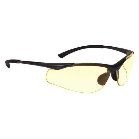 Contour, Safety Glasses, Anti-Fog, Anti-Static & Anti-Scratch, Amber Lens, Gray Frame, Half-Frame