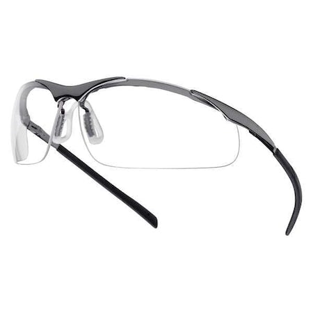 Contour Metal, Safety Glasses, Anti-Fog, Anti-Static & Anti-Scratch, Clear Lens, Silver Frame