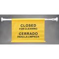 Door Barricade Sign, 14 in Height, 32 in to 52 in Width, Aluminum, Nylon, Horizontal Rectangle