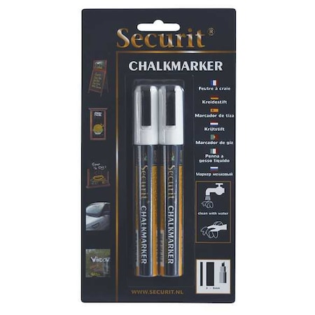 Water Resistant, Chalk Marker, White PK2